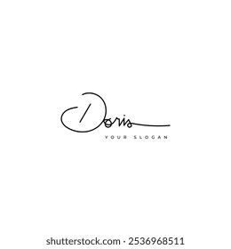 Doris name signature logo vector design
