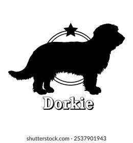 Silhueta de cão dorkie, cão, raças de cães, logotipo, vetor, silhueta, design de logotipo, animal, ilustração, ícone, sinal, design, preto, símbolo, pet