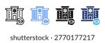 Dormitories icon set multiple style collection