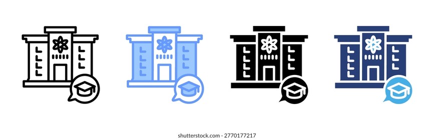 Dormitories icon set multiple style collection