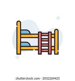 Dormitories vector filled outline icon style illustration. EPS 10 file