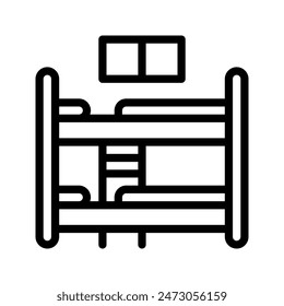 Dormitory line icon. room, bedroom icons, can be used for websites, UI and mobile app. Vector Illustrations.