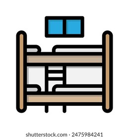 Dormitory lineal icon. residence, furniture, hotel room, motel flat icons. Suitable for websites, UI and mobile apps.