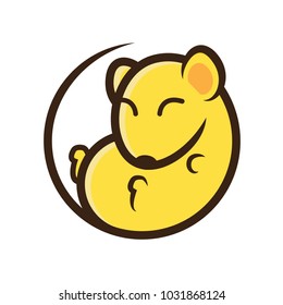 Dormouse cute mascot character logo vector illustration