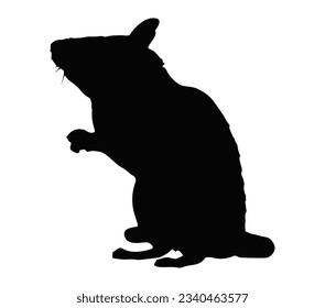 Dormouse (Gliridae) Silhouette Vector Found In Europe, Asian And Africa.