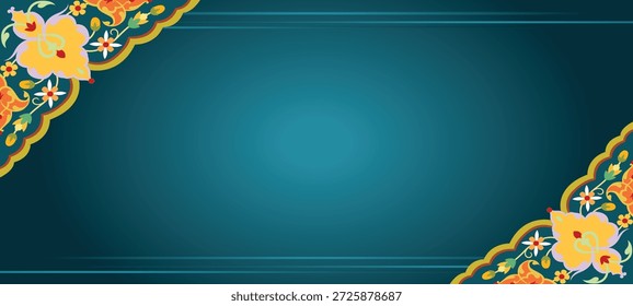 Adorne um fundo radial azul escuro gradiente com uma moldura retangular