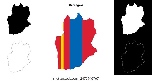 Dornogovi province outline map set