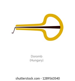 Doromb. Musical instrument from Hungary. Vector flat illustration 