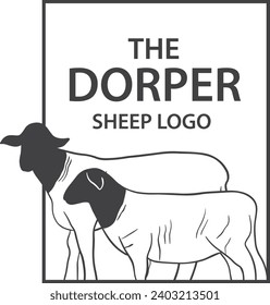 The Dorper Sheep Logo Design Vintage - Sheep Silhouette vector illustrations - Standing Black Sheeps svg