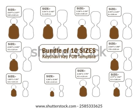 Dorps shape  keychain key FOB Dieline Template