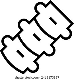 dorsal spine icon. Thin linear style design isolated on white background