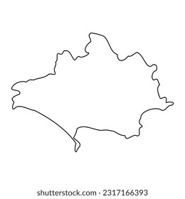 Dorset map, ceremonial county of England. Vector illustration.