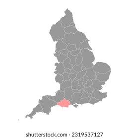 Dorset map, ceremonial county of England. Vector illustration.