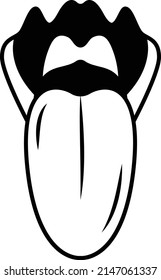 dorsum and throat view vector line icon Design, Organ System Symbol, Human Anatomy Sign, Human Body Parts Stock illustration, The human tongue Concept,