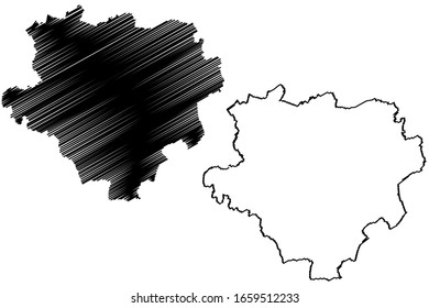 Dortmund City (Federal Republic of Germany, North Rhine-Westphalia) map vector illustration, scribble sketch City of Dortmund map