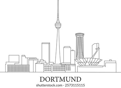 Dortmund City Line Draw Simple Minimalist