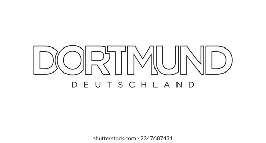 Dortmund Deutschland, modern and creative vector illustration design featuring the city of Germany for travel banners, posters, web, and postcards.