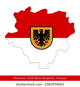 Dortmund Flag - North Rhine-Westphalia,Germany (EPS)