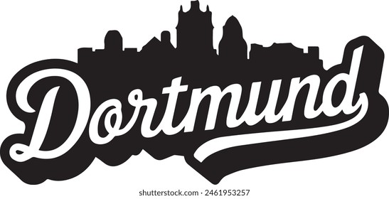 Dortmund Germany Skyline Silhouette Vector