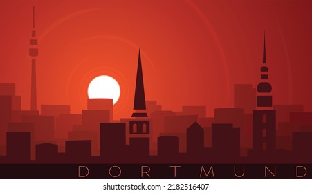 Dortmund Low Sun Skyline Scene