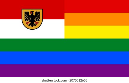 dortmund and rainbow flags. vector illustration 3:5
