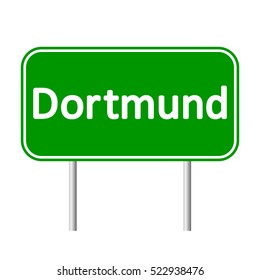 Dortmund road sign isolated on white background.