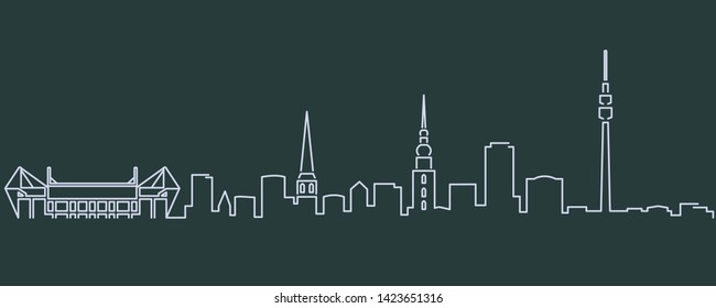 Dortmund Single Line Skyline Profile