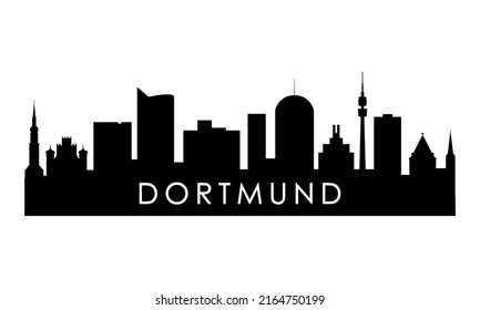 Dortmund skyline silhouette. Black Dortmund city design isolated on white background. 