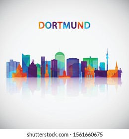 Dortmund skyline silhouette in colorful geometric style. Symbol for your design. Vector illustration.