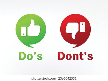 do's and don't good and bad icon check negative positive list true wrong