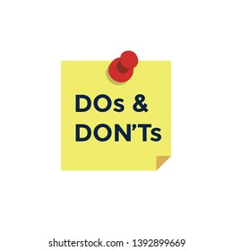 Do's and Don't or Good and Bad Icons with Positive and Negative Symbols