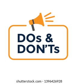 Do's and Don't or Good and Bad Icons with Positive and Negative Symbols