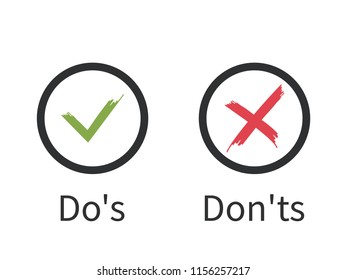 Do's and Don't icon on white background with flat style, vector