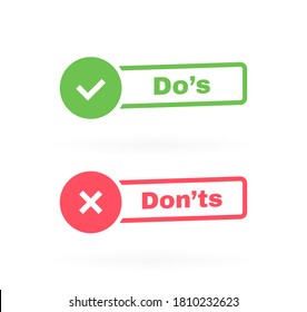 Dos Donts Button Label Check Mark Stock Vector (Royalty Free ...