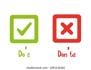 Do's and Don'ts, Check mark, vector