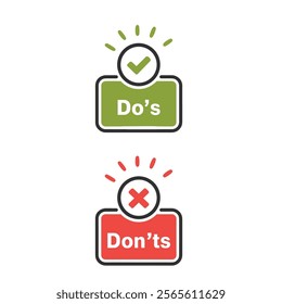 Do's and Don'ts Checklist Icons