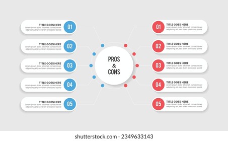 Diseño de plantillas de infografía de gráficos de comparación de dos y dos