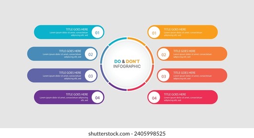 Diseño de plantillas de infografía de gráficos de comparación de dos y dos