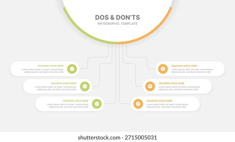 Modelo de Infográfico de Comparação dos e Não