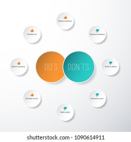 Do's and don'ts  comparison vector template.