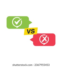 Do's and Don'ts good and bad icon negative positive list true false like and dislike