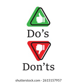 do's and don'ts icon. to do and not to do symbol for guidelines and rules list. isolated on white background design Template, . Vector illustration .eps10