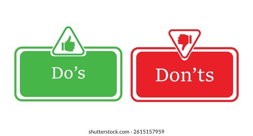 do's and don'ts icon. to do and not to do symbol for guidelines and rules list. isolated on white background design Template, . Vector illustration .eps10