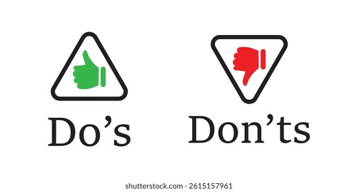 do's and don'ts icon. to do and not to do symbol for guidelines and rules list. isolated on white background design Template, . Vector illustration .eps10