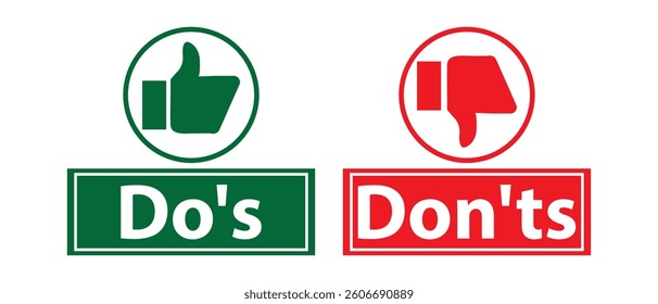 Do's and Don'ts icon. flat style Do's and Don'ts icon on white background.