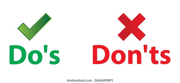 Do's and Don'ts icon. flat style Do's and Don'ts icon on white background.