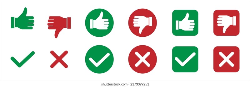 Do's and don'ts icon set. To do and not to do icons. Recommended or not recommended symbol. Vector stock illustration. Simple flat design for choice button of advice info graphic.