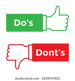 dos and donts icons, vector illustration 