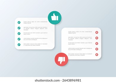 Dos and don'ts infographic. Comparison Infographic Design Template
