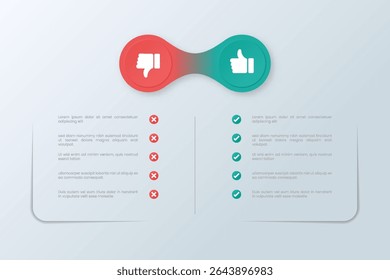 Dos and don'ts infographic. Comparison Infographic Design Template
